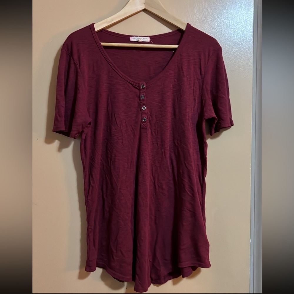 Truly madly deeply maroon shirt dress size medium